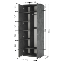 Шкаф комбинированный Мелодия МК-22 100х60