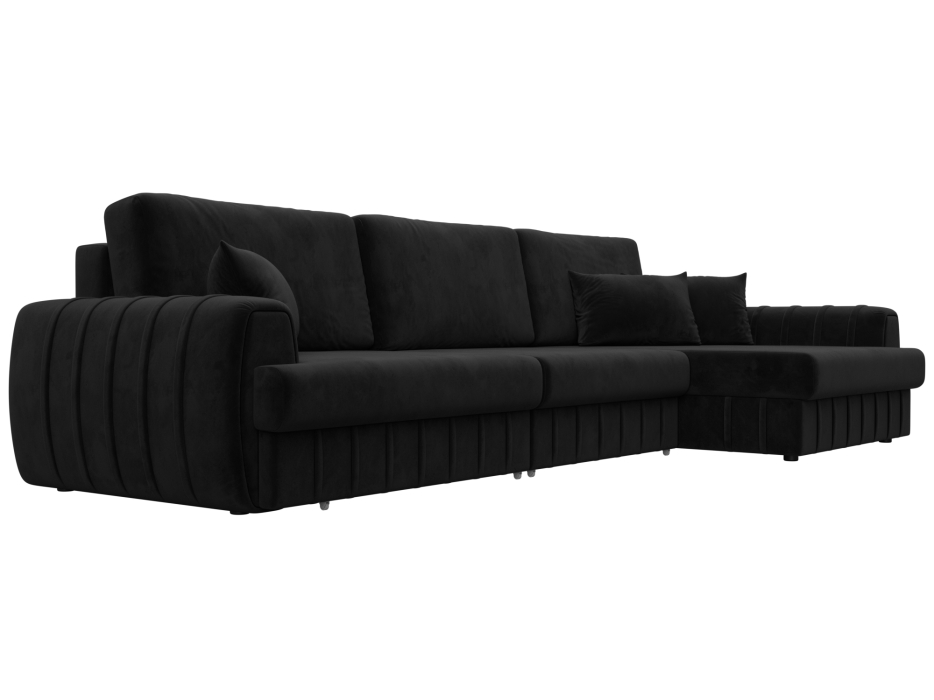 Диваны угловые в гостиную, Диван угловой Лига-057 НПБ Лонг угол правый, велюр SEVEN