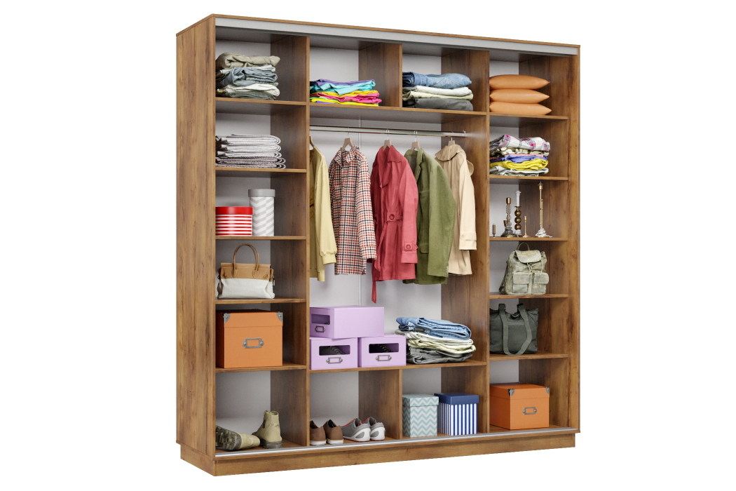 Шкафы-купе 3-х дверные, Шкаф-купе Премьер Лайт 34 (11;08;11) трехдверный