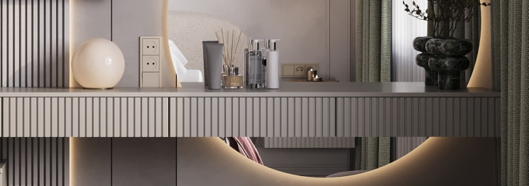 Спальня Букле Консоль низкая с 3 ящиками