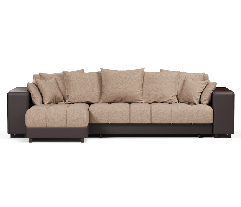 Диваны угловые, Диван угловой Дубай еврокнижка рогожка+экокожа