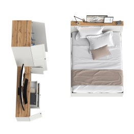 Кровать двухспальная с ортопедическим основанием Остин и шкаф для одежды 13.224 с тумбой под ТВ