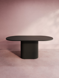 Стол овальный обеденный с металлическим черным подстольем 180*90*75