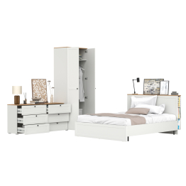 Кровать со спальным местом 1600х2000 с ортопедическим основанием и платяной шкаф с комодом Остин 16.240