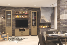 Стенки для гостиной, Модульная гостиная Грейс композиция 1  Гикори Джексон Темный