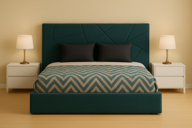 Кровать Абстракция в базовых тканях, с основанием и без подъемного механизма, 160х200