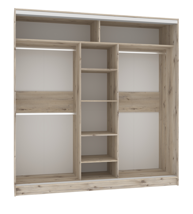 Шкафы-купе, Шкаф-купе 3-дв  Strike 2000 зеркало/лдсп  (в2105*ш2000*г595)