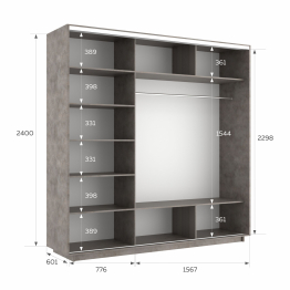 Шкаф-купе Экспресс 3-х дверный Фотопечать Калейдоскоп Стекла 240х60х240