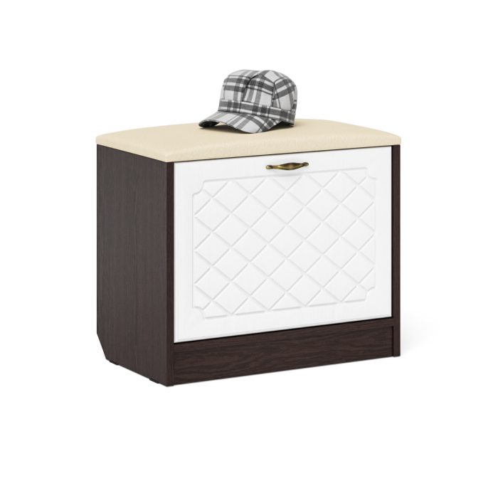 Прихожие, Обувница с мягким сиденьем с вешалкой для одежды П-6 МДФ фрезеровка ромб