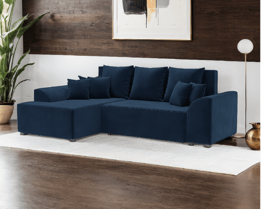 Диваны угловые в гостиную, Диван Каскад Левый угол (Велюр)