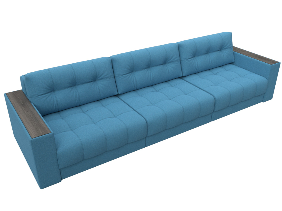 Дизайнерские диваны для гостиной, Диван прямой с декором Лига-049 НПБ Лонг, рогожка Амур