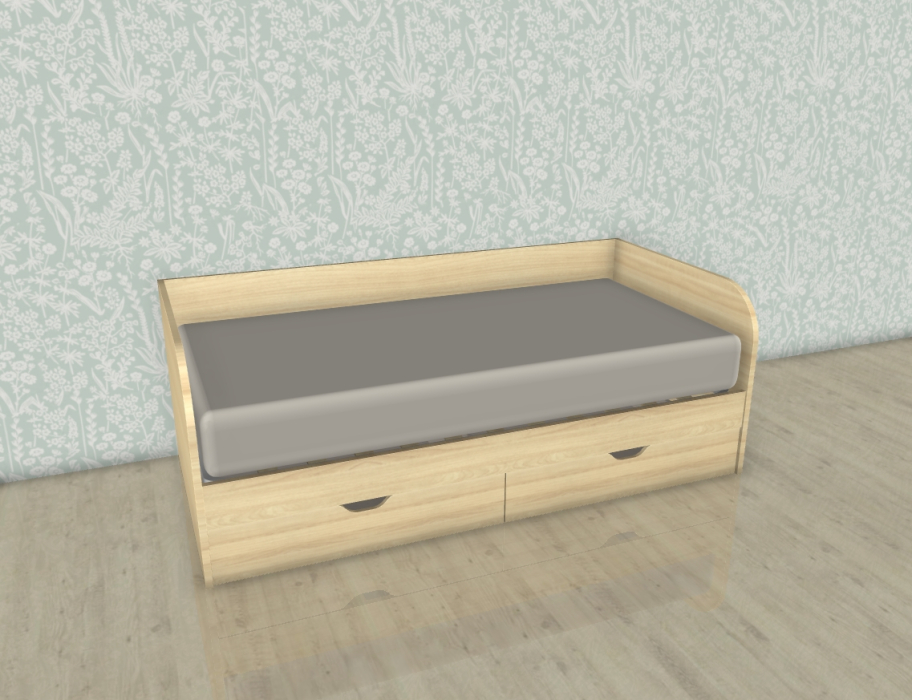 Кровати 90х190, Модульная система Карина Кровать КР-117 Ясень Асахи