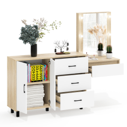 Стол косметический навесной с подсветкой и тумба-комод 123-1204.