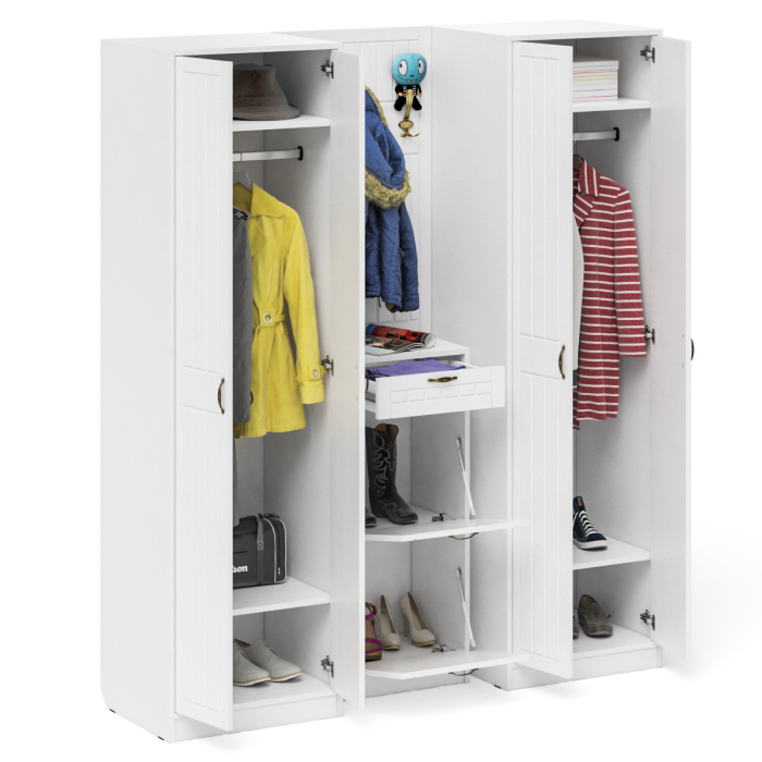 Прихожие, П-6 прихожая компоновка № 15 МДФ фрезеровка прованс