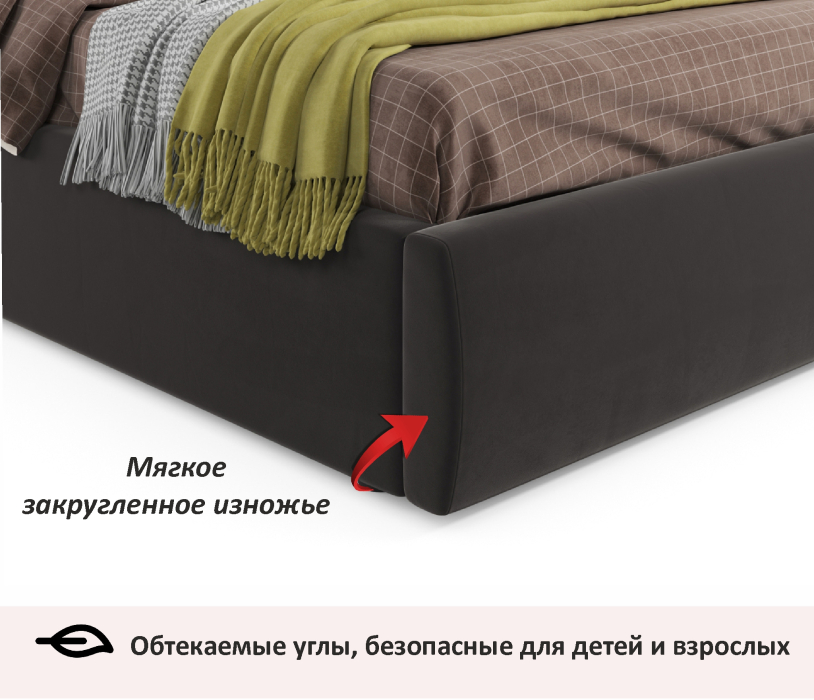 Мягкая кровать, Мягкая кровать Selesta 1200 с подъемным механизмом