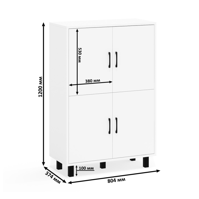 Комоды, Тумба-комод четыре дверки РВК 126-804