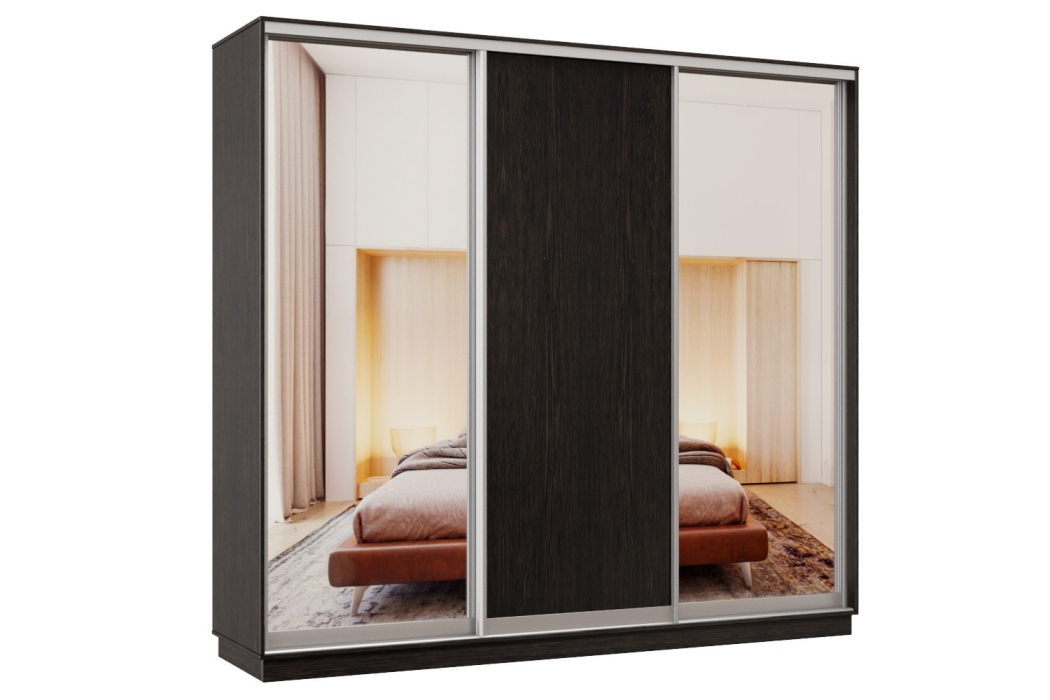 Шкафы-купе 3-х дверные, Шкаф-купе Премьер Лайт 61 (01;02;01) трехдверный