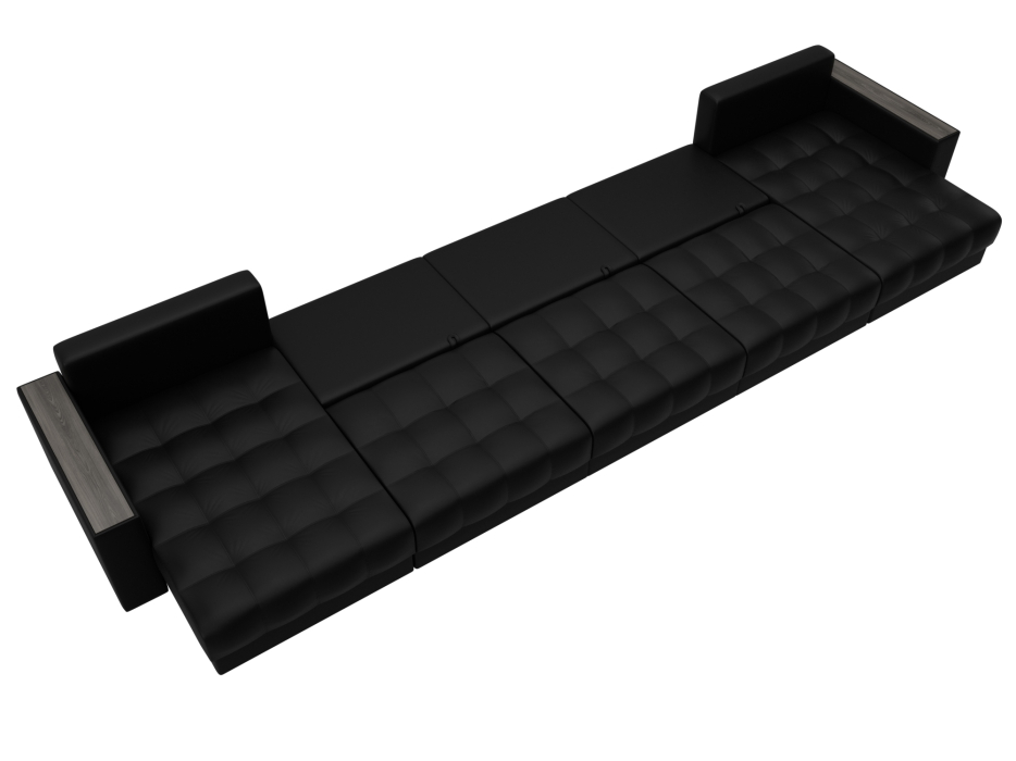 Диваны еврокнижки, Диван П-образный с декором Лига-049 НПБ Мегалонг, велюр TOWER