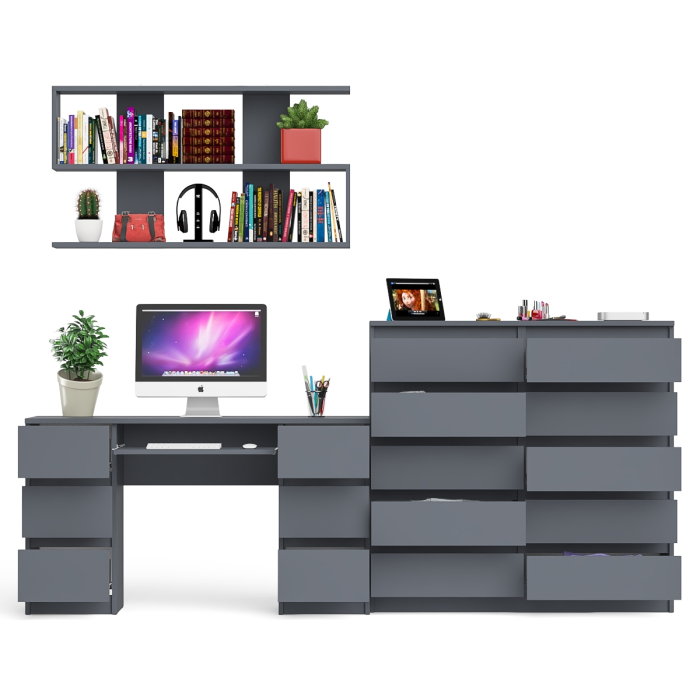 Домашние кабинеты, Комод Мори МК1200.10 со столом компьютерно-письменным и полкой сверху