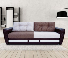 Диваны прямые, Диван-кровать еврокнижка Амстердам  комби 150 , рогожка/экокожа