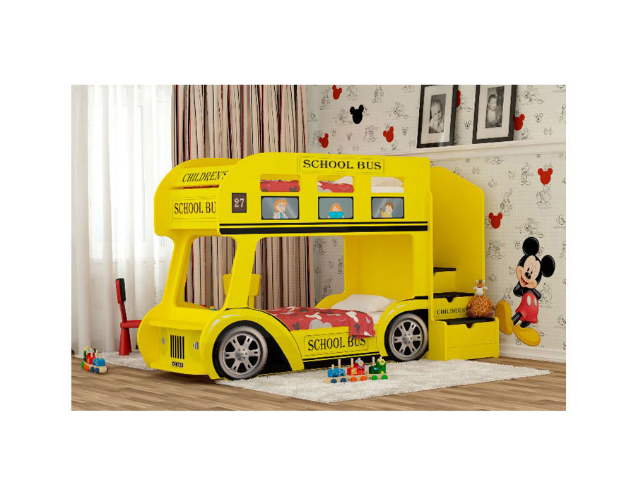 Кровати двухъярусные, Кровать Автобус Школьный стандарт 