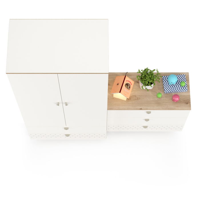 Детские комнаты, Шкаф для одежды с комодом для детской Эйп