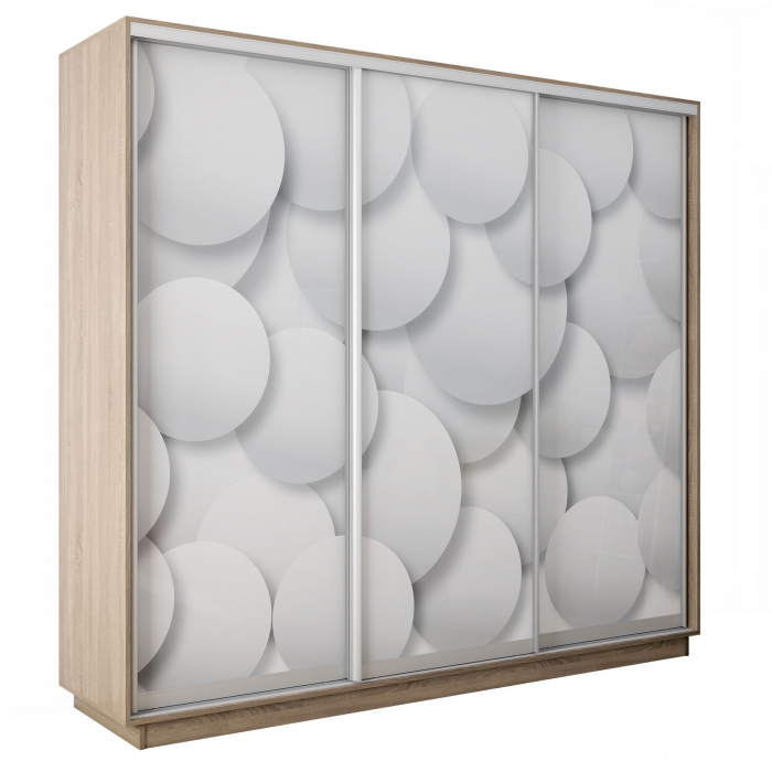 Шкафы-купе 3-х дверные, Шкаф-купе Экспресс 3-х дверный Фотопечать Шары Стекла 240х45х240