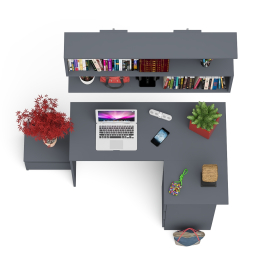 Стол угловой компьютерный МС-16 Мори правый с полкой верхней на 1200 и тумбой ТМП400