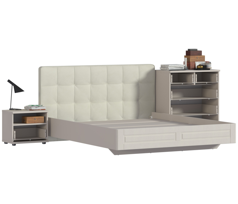 Спальные гарнитуры, Сити Комплект (кровать СБ-2938+тумба+комод)