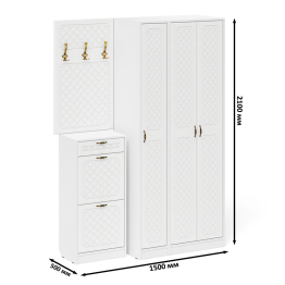 Мебель в прихожую П-6 компоновка № 50 фрезеровка ромб