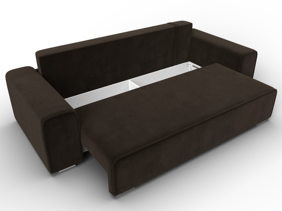 Диваны с ящиком для белья, Прямой диван Лига-029, микровельвет