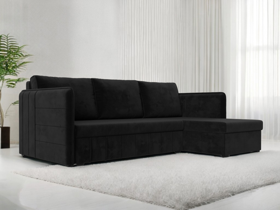 Диваны угловые в гостиную, Диван угловой Слим универсальный угол, велюр