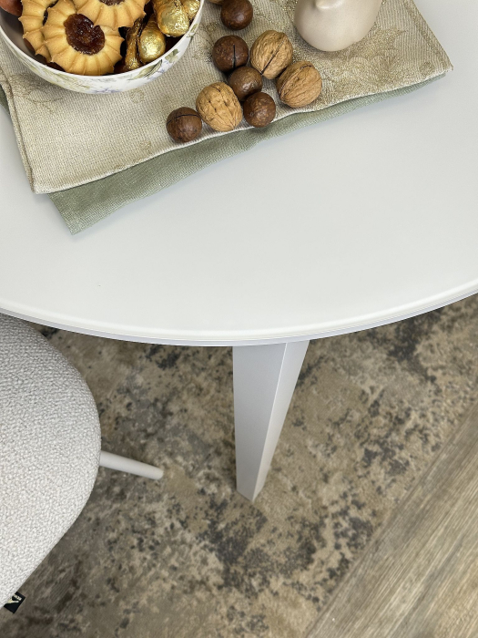 Обеденные столы, Стол Kenner 1000 M раздвижной, стекло белое сатин