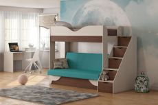 Для подростков, Двухъярусная кровать с диваном Шерри