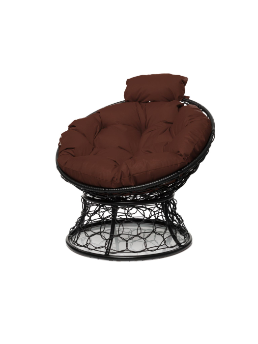 Кресла, Кресло ПАПАСАН мини с ротангом чёрное