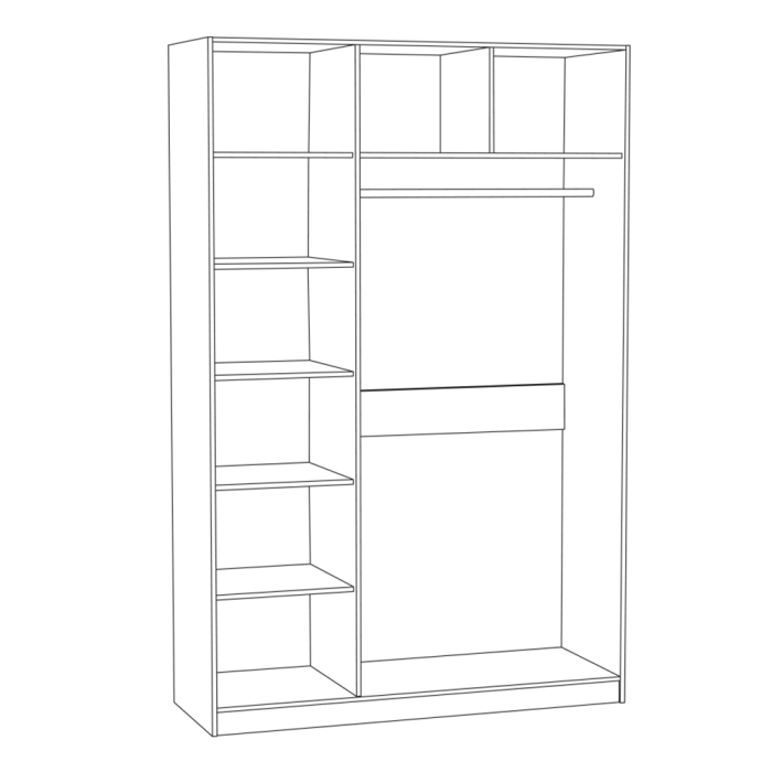 Шкафы распашные, Шкаф комбинированный Ливерпуль 08.45.01