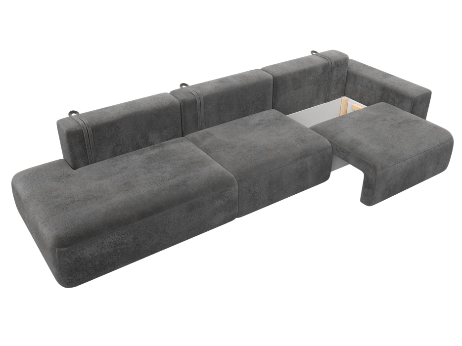 Диваны еврокнижки, Диван прямой Лига-036 НПБ Модерн Лонг подлокотник справа, велюр TOWER