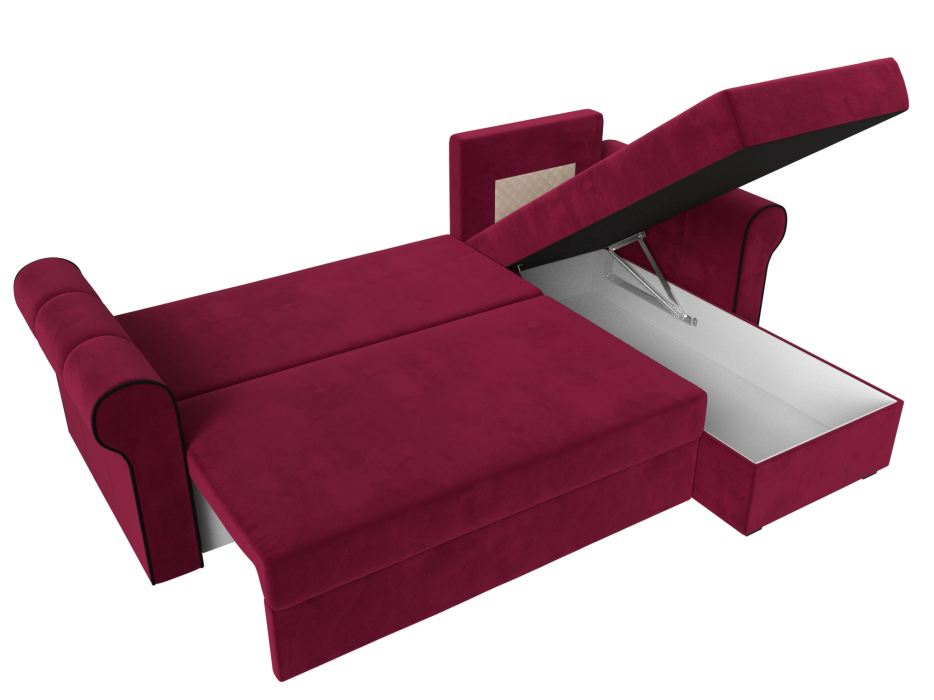 Диваны угловые в гостиную, Угловой диван-кровать Рейн, еврокнижка, микровельвет, правый