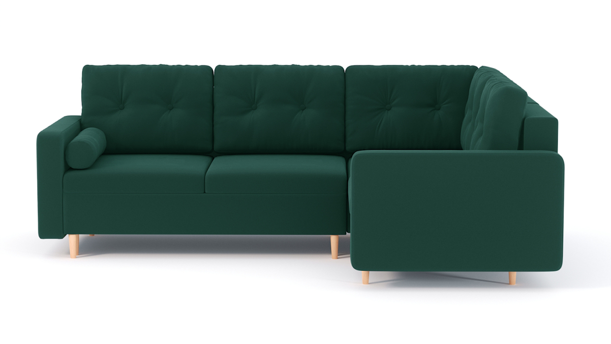 Диваны угловые в гостиную, Диван-кровать угловой еврокнижка-пантограф Белфаст модульный, велюр