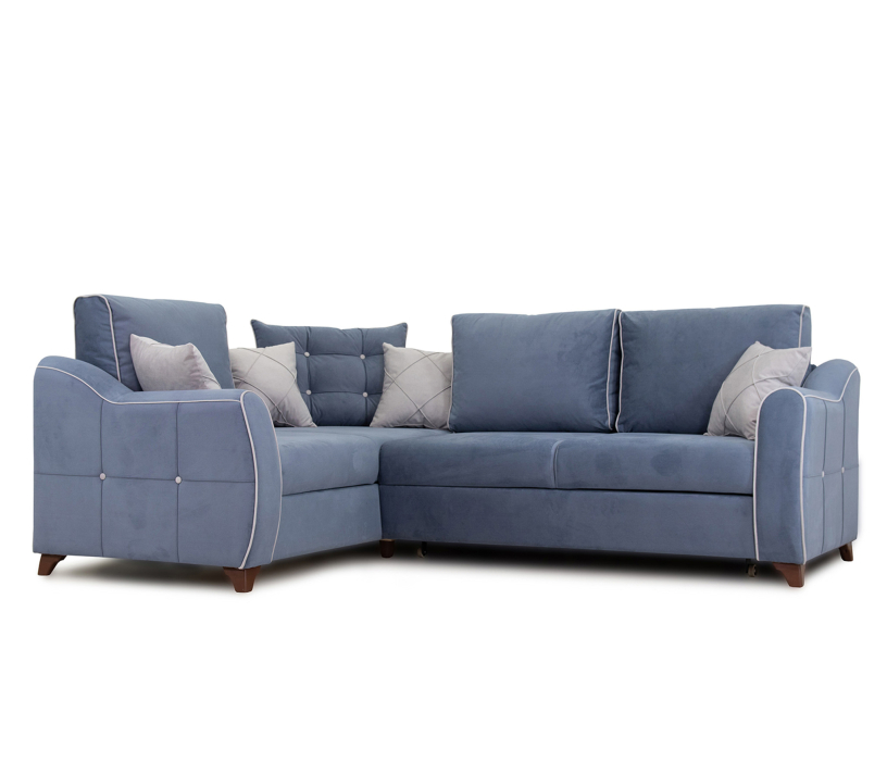 Диваны угловые в гостиную, Угловой диван Френсис, Велюр Амиго