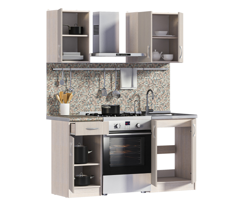 Кухонные гарнитуры, Кухонный гарнитур Деми 1 м Авиньон/Перлино