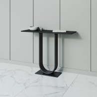 Журнальные столики, Стол консольный с металлическим подстольем ARFEO (Черный) 80*35*100