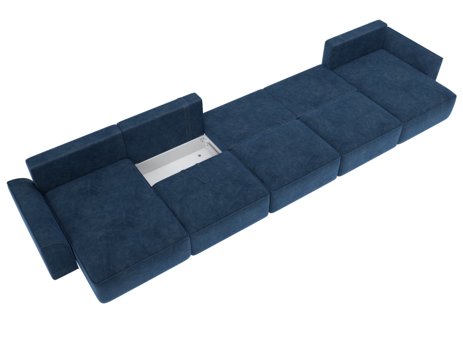 Диваны еврокнижки, Диван П-образный Лига-048 НПБ МегаЛонг, велюр BRUT