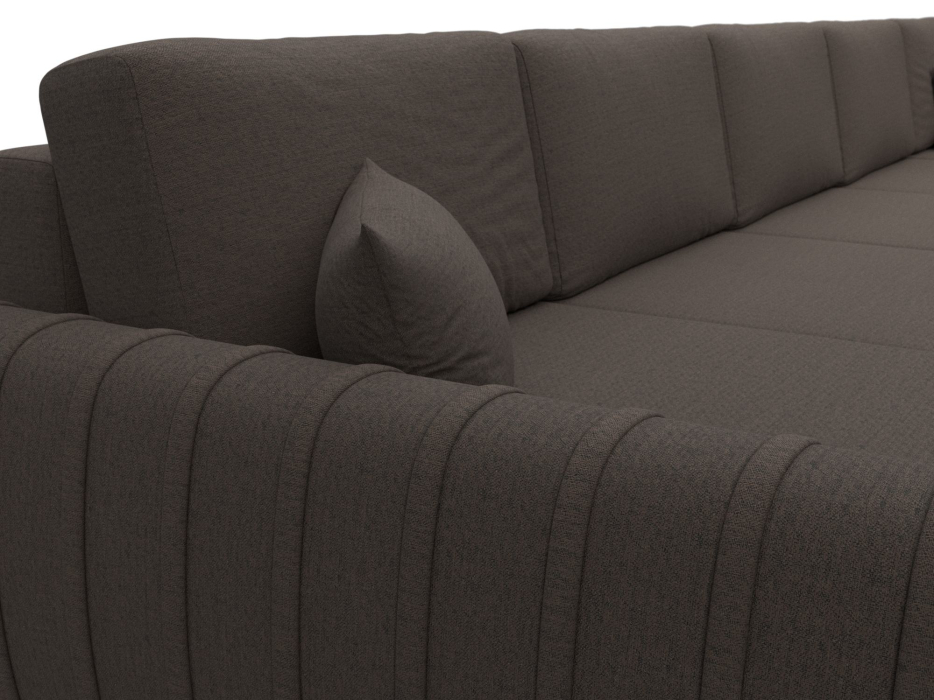 Диваны угловые в гостиную, Диван П-образный Лига-057 НПБ МегаЛонг, рогожка Амур