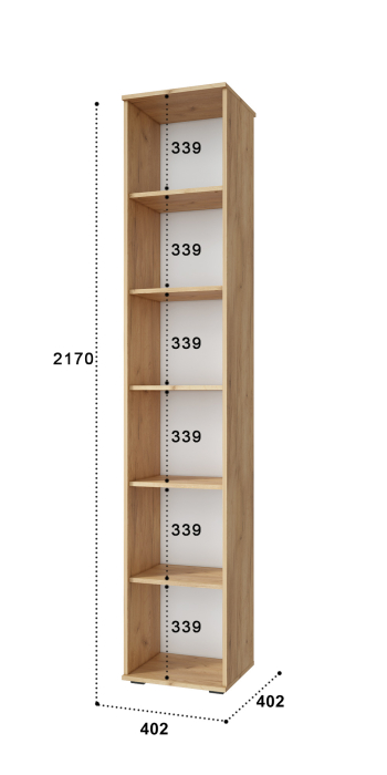 Шкафы одностворчатые, Шкаф-пенал Эмилия ЭЛ-12К с зеркалом