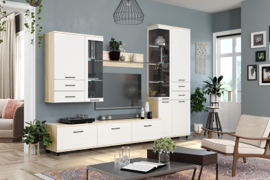 Модульная гостиная Грейс композиция 11  Ясень Асахи