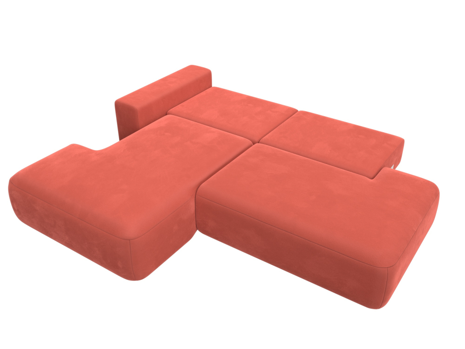 Диваны угловые в гостиную, Диван угловой Лига-036 Модерн левый угол, микровельвет