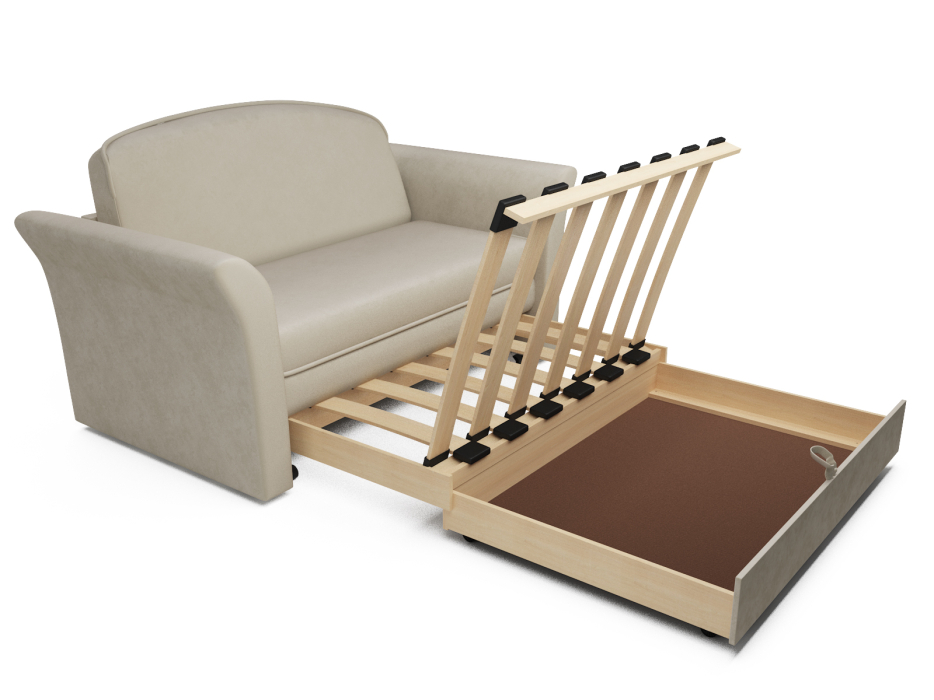 Диваны выкатные, Диван прямой выкатной Малютка №2 (Бархат)