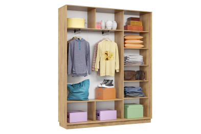 Шкаф-купе Премьер 21 (01РБ;01РБ;01РБ) фасады ромб белый/трёхдверный/Профиль чёрный муар