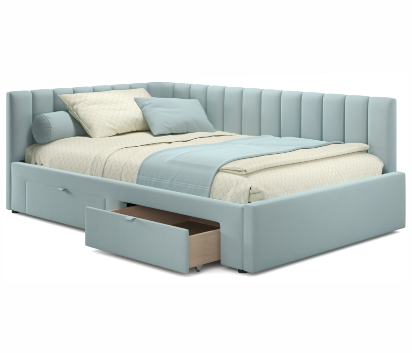 Мягкая кровать, Мягкая кровать-тахта Milena 1200 c ящиками